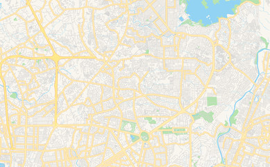 Fototapeta na wymiar Printable street map of Quezon City, Philippines