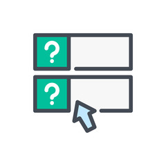 Questionnaire color line icon. Online exam and survey vector outline colorful sign.
