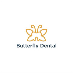 dental dentist butterfly logo symbol