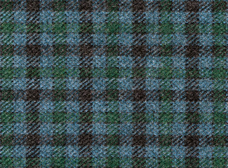 Heritage British Wool Tweed. Coat close-up. Expensive men's suit fabric. Background Texture. High resolution. Emerald and blue shades.