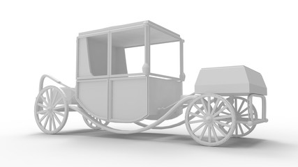 3d rendering of a carriage isolated in white studio background