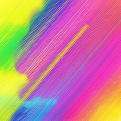 diagonal motion speed lines background or backdrop with medium orchid, blue chill and green yellow colors. dreamy digital abstract art. square graphic with strong color