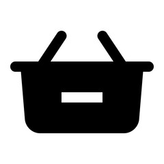 Shopping Basket Glyph Icon Vector