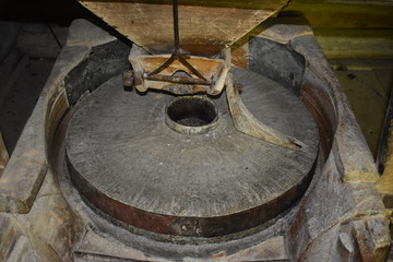 old wooden water mill in the forest