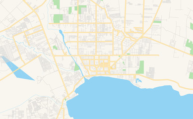 Fototapeta na wymiar Printable street map of General Santos, Philippines