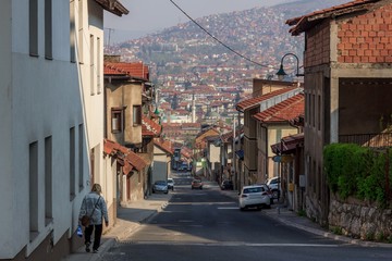 Old streets of the historical center of Sarajevo - the capital in Bosnia and Herzegovina	
