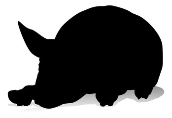 A pig silhouette farm animal graphic