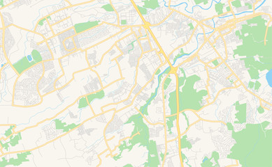 Fototapeta na wymiar Printable street map of Calamba, Philippines