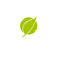 circle Green Leaf Icon Vector Illustrations: