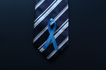 Blue awareness ribbon - symbol for fighting prostate cancer, support the survivors and child abuse...