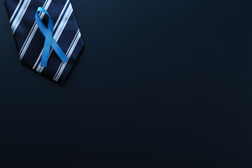 Blue awareness ribbon - symbol for fighting prostate cancer, support the survivors and child abuse...
