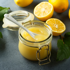 Homemade lemon curd in the jar