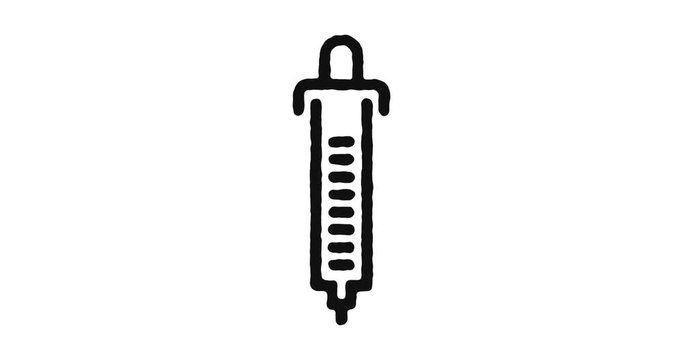 Liquid sample outline icon animation footage/video. Hand drawn like symbol animated with motion graphic, can be used as loop item, has alpha channel and it's at 4K video resolution.