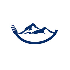 spoon mountain  logo design vector