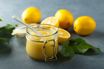 Homemade lemon curd in the jar