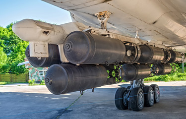 Bomb on a fighter bomber plane.