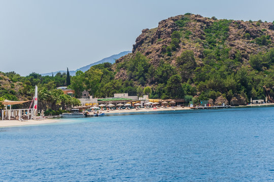 Aegean sea landscape resort beach Turkey
