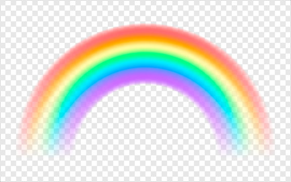 Rainbow on a transparent background. Color realistic spectrum. Vector illustration, eps 10