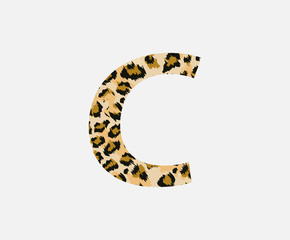 Letter C Leopard Letter Icon , Wild life animal letter C Cheetah Letter Icon. Animal Design Concept.