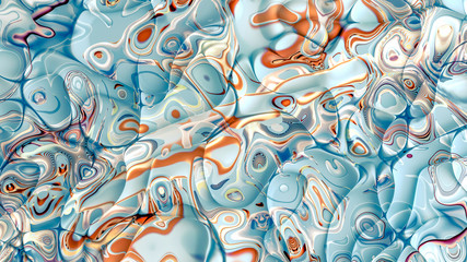 Bright background with a volumetric pattern and print. 3d illustration, 3d rendering.