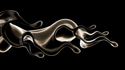 Splash fluid. 3d illustration, 3d rendering.