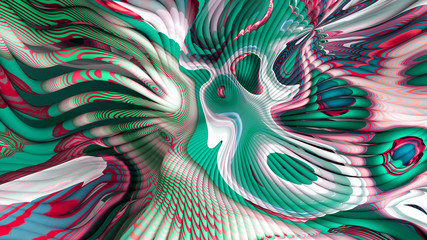 Bright background with a volumetric pattern and print. 3d illustration, 3d rendering.