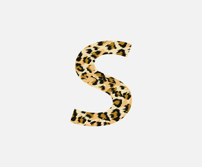 Letter S Leopard Letter Icon , Wild life animal letter S Cheetah Letter Icon. Animal Design Concept.