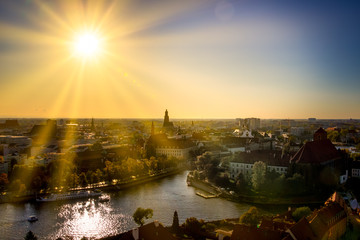 Old town cityscape panorama, Wroclaw