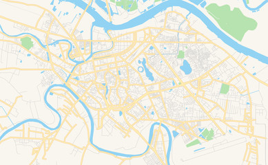 Fototapeta na wymiar Printable street map of Haiphong, Vietnam