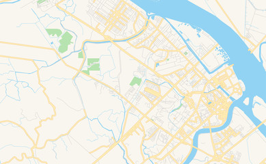Printable street map of Cantho, Vietnam