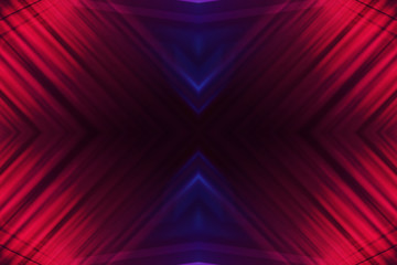 Dark abstract futuristic background. Neon lines glow. Neon lines, shapes. Multi-colored glow, blurry lights, bokeh. Empty stage background
