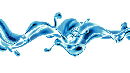 Splash fluid. 3d illustration, 3d rendering.