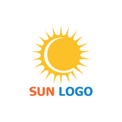 Sun Summer Logo Design illustration icon template