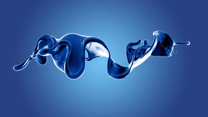 Splash fluid. 3d illustration, 3d rendering.