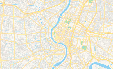 Naklejka premium Printable street map of Bangkok, Thailand