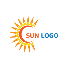 Sun Summer Logo Design illustration icon template