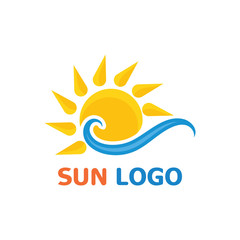 Fototapeta na wymiar Sun Summer Logo Design illustration icon template