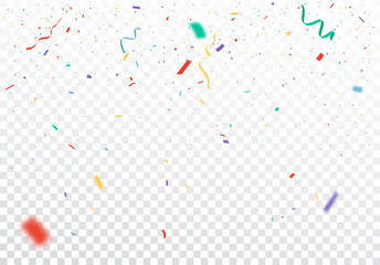 Colorful Confetti celebrations design isolated on transparent background