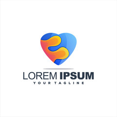Fototapeta premium awesome gradient heart logo design