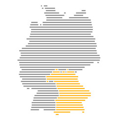 Bundesland Bayern mit oranger Markierung auf Deutschlandkarte