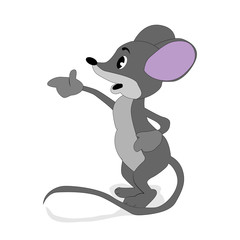Rat on a white background Postcard with a Amusing cute mouse New Year