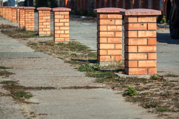 decorative street pillars made by bricks