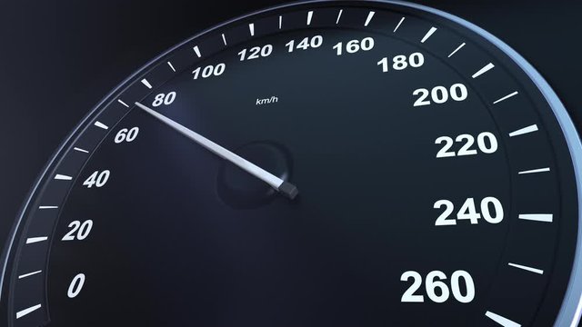 Car Speedometer Macroplane Gaining Speed