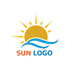 Sun Summer Logo Design illustration icon template