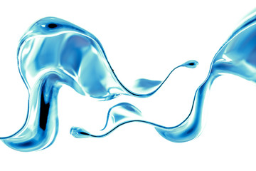 Splash fluid. 3d illustration, 3d rendering.