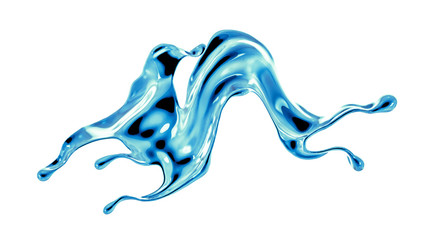 Splash fluid. 3d illustration, 3d rendering.