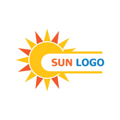 Sun Summer Logo Design illustration icon template
