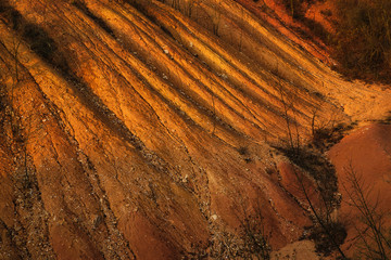 Abandoned open-pit bauxite mine