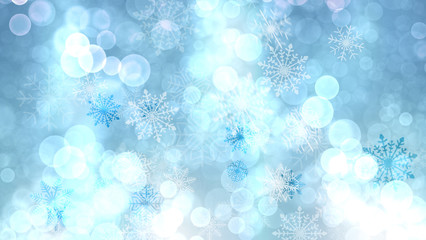 Christmas illumination and snowflake background