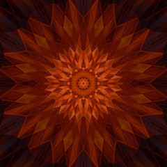 Sternförmiges Mandala in rot und orange